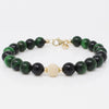 NATURAL GREEN ONYX BRACELET ALONG WITH SPAKLING GOLD STARDUST BEAD