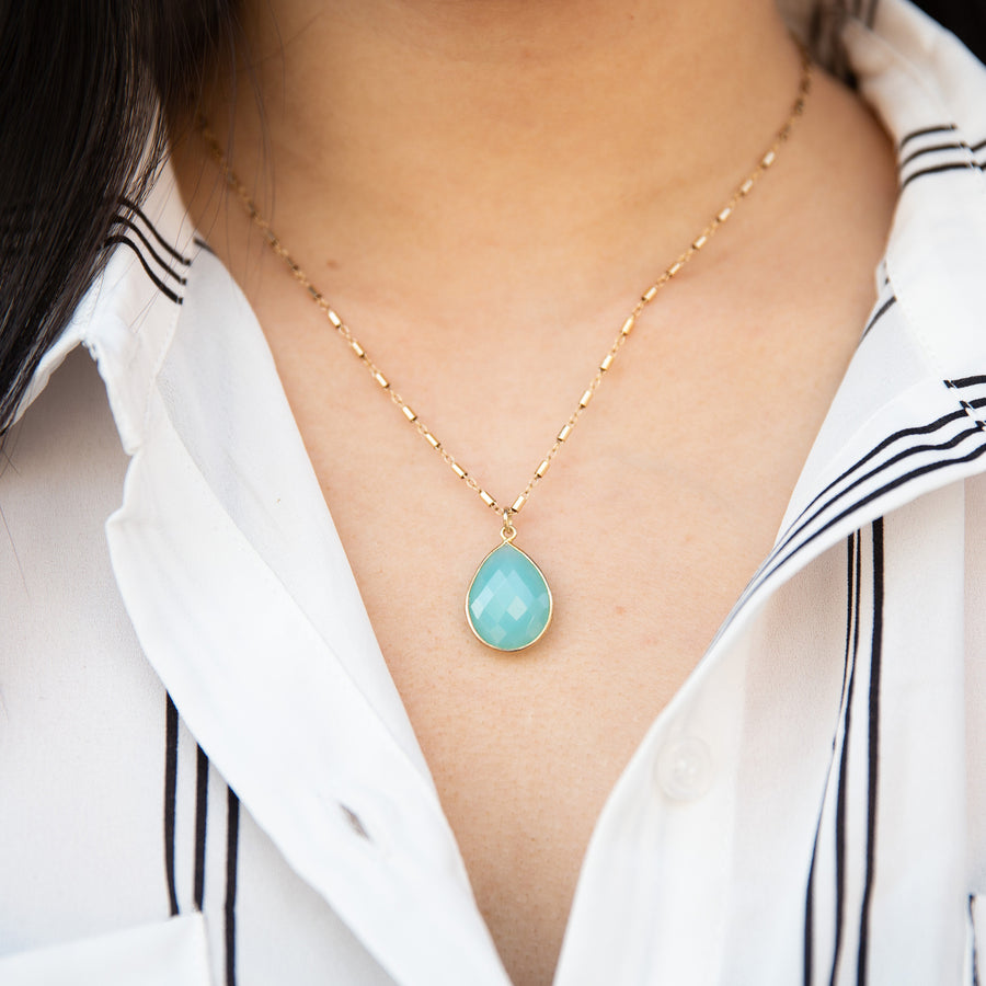 Chalcedony necklace | Stone Jewelry | Women Fashion 