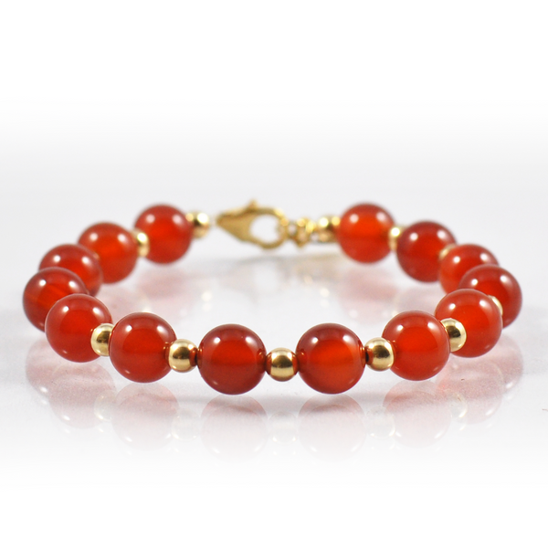 Carnelian crystal bracelet – round – 1 pc - Moksa