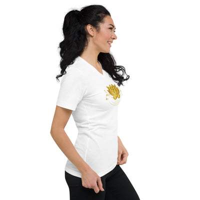 Lotus Flower W | Short Sleeve V-Neck T-Shirt