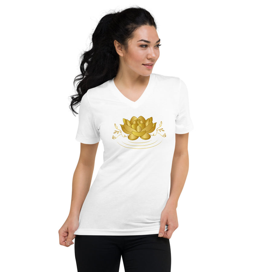 Lotus Flower W | Short Sleeve V-Neck T-Shirt